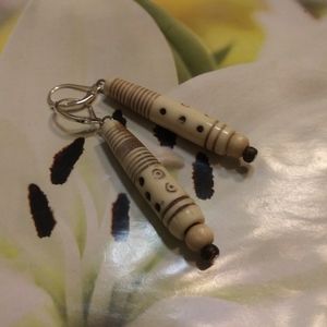 One of A Kind Pair Bone Statement Pierced Earrings